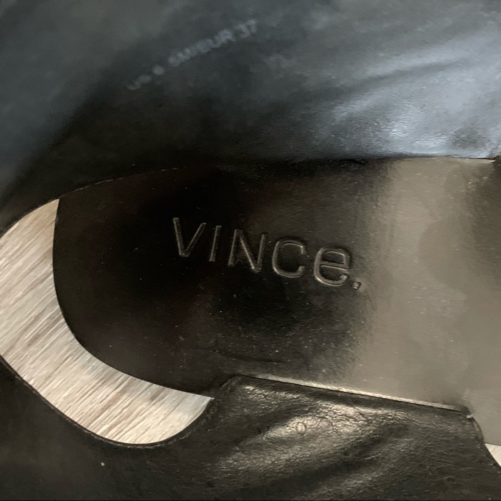 VINCE Sage Flat Sandal Black Leather Women’s 6.5 - Picture 5 of 9